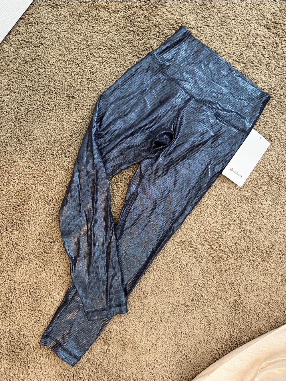 lululemon athletica Metallic Blue Grey Leggings
